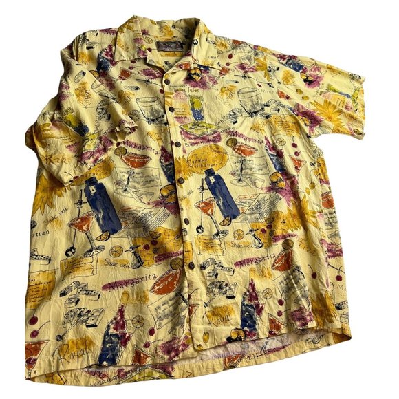 Tori Richard Men Hawaiian Lounge Shirt Crinkle Texture Cocktail Rayon Large L - Picture 1 of 9